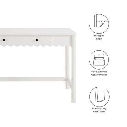 Emmeline 1-Drawer Scallop Writing Desk by Furniture for America