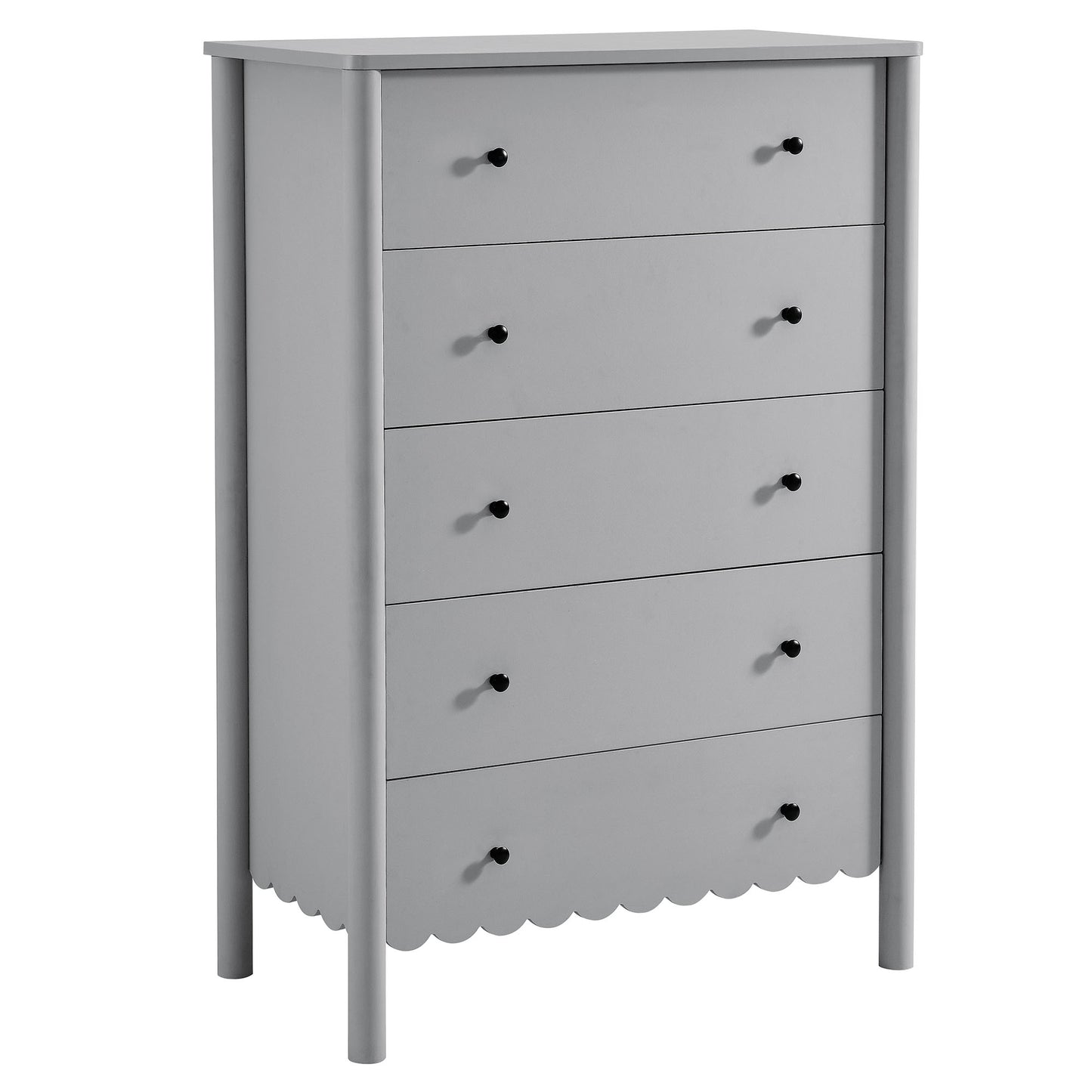 Emmeline Scalloped 5-Drawer Chest by Furniture For America