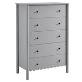 Solstice Scalloped 5-Drawer Chest in Light Gray