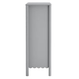 Solstice Scalloped 5-Drawer Chest in Light Gray