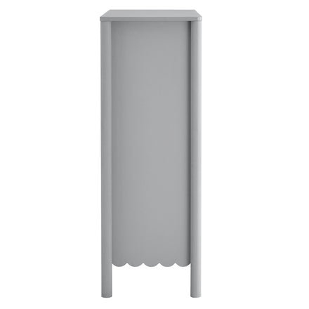 Emmeline Scalloped 5-Drawer Chest in Light Gray