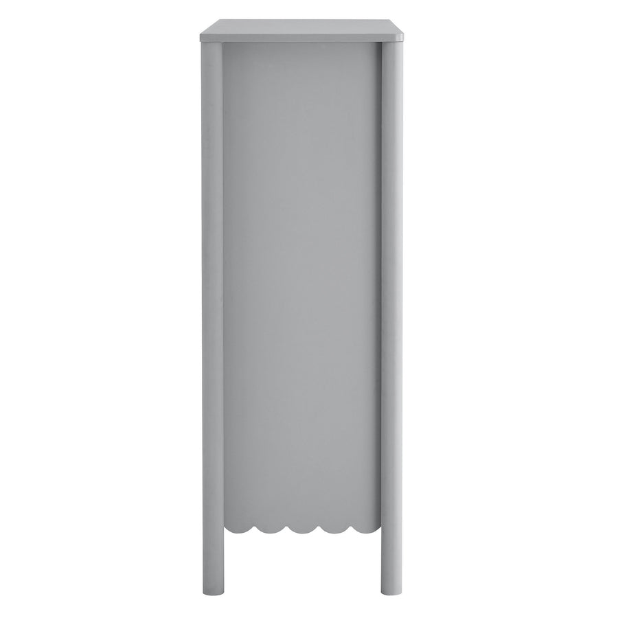 Solstice Scalloped 5-Drawer Chest in Light Gray