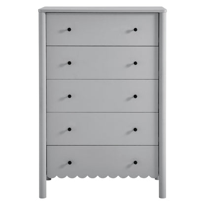 Emmeline Scalloped 5-Drawer Chest by Furniture For America
