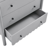 Solstice Scalloped 5-Drawer Chest in Light Gray