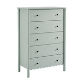 Solstice Scalloped 5-Drawer Chest in Sage