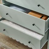 Solstice Scalloped 5-Drawer Chest in Sage