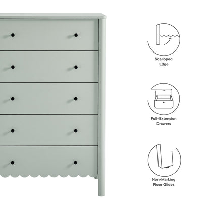 Emmeline Scalloped 5-Drawer Chest by Furniture For America