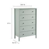Solstice Scalloped 5-Drawer Chest in Sage