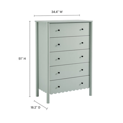 Emmeline Scalloped 5-Drawer Chest by Furniture For America