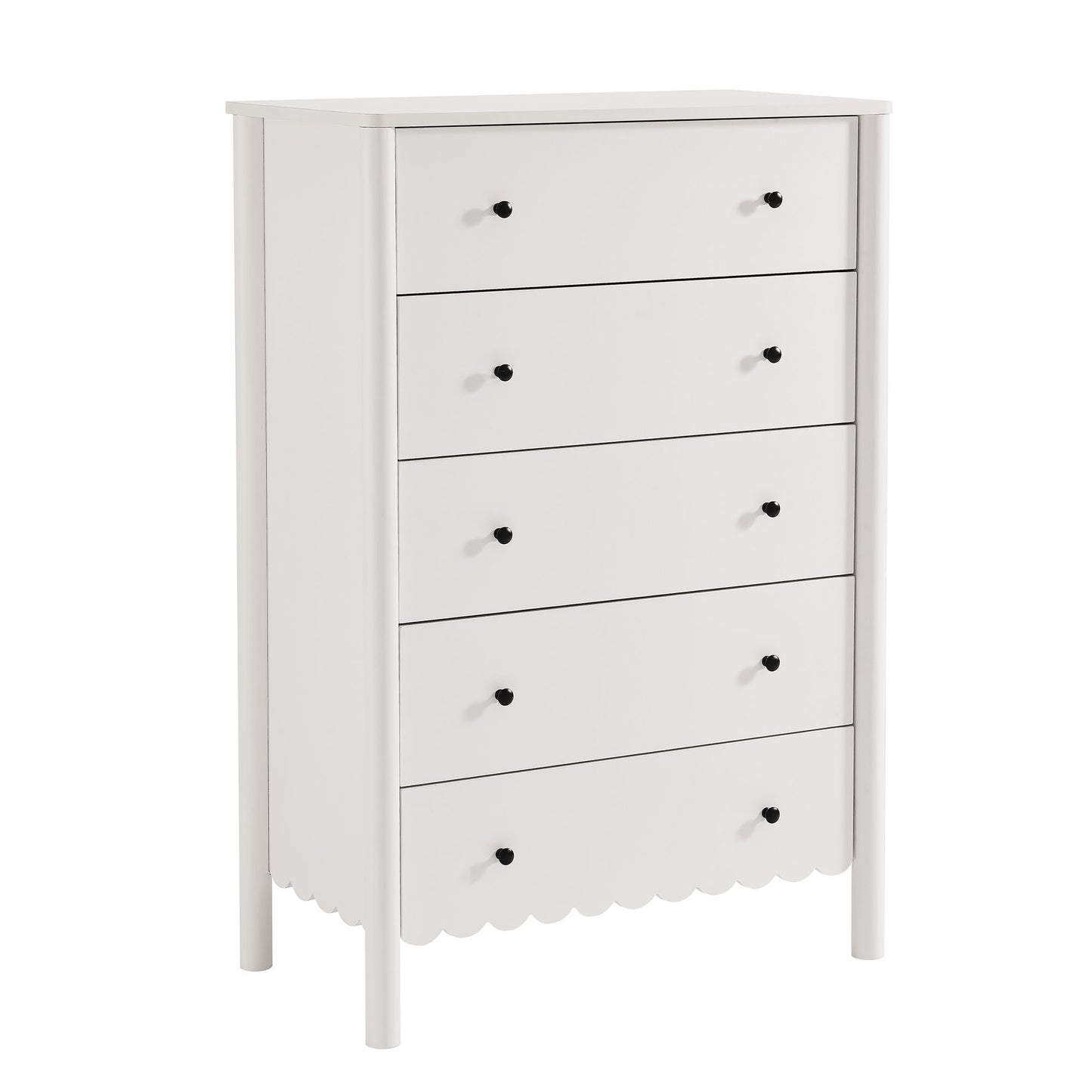 Emmeline Scalloped 5-Drawer Chest by Furniture For America