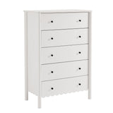 Solstice Scalloped 5-Drawer Chest in White