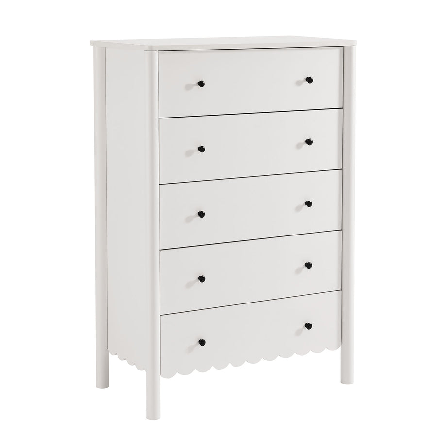 Solstice Scalloped 5-Drawer Chest in White