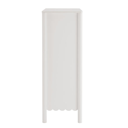 Emmeline Scalloped 5-Drawer Chest in White