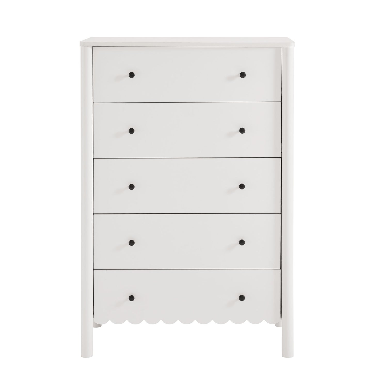 Emmeline Scalloped 5-Drawer Chest by Furniture For America