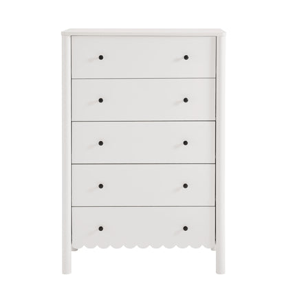 Emmeline Scalloped 5-Drawer Chest by Furniture For America