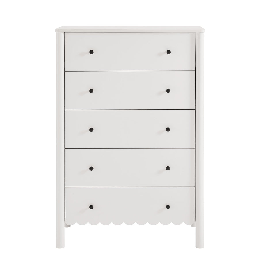 Solstice Scalloped 5-Drawer Chest in White
