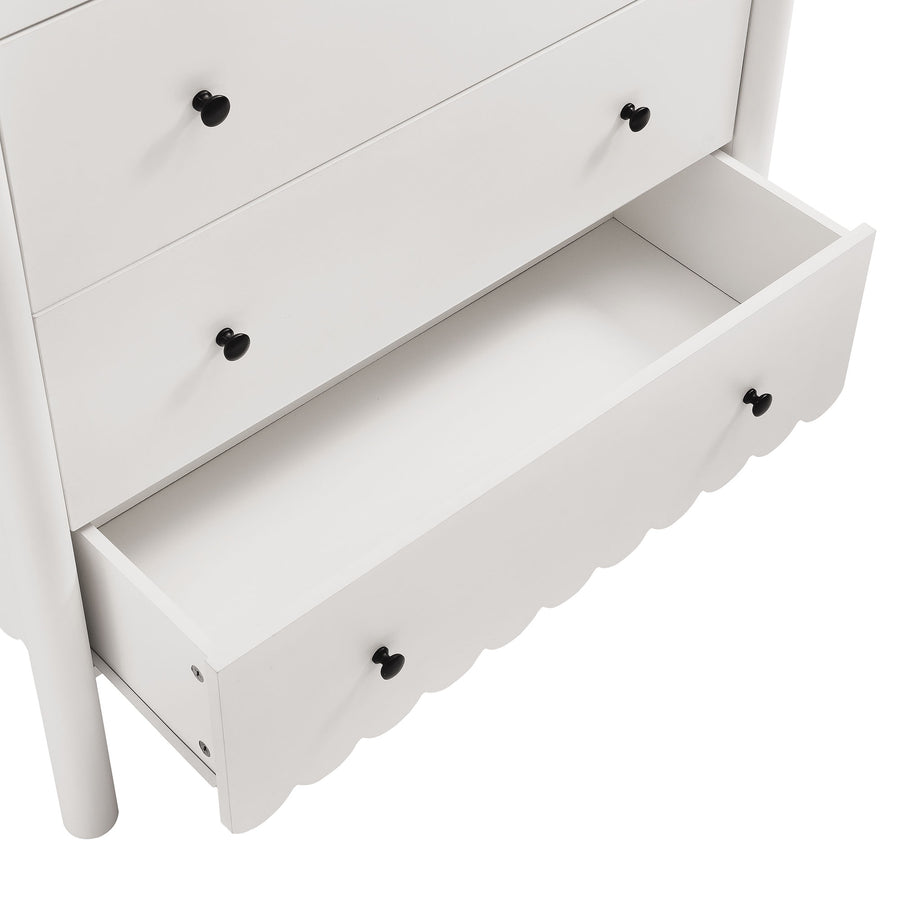 Solstice Scalloped 5-Drawer Chest in White