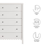 Solstice Scalloped 5-Drawer Chest in White
