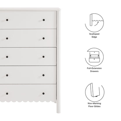 Emmeline Scalloped 5-Drawer Chest by Furniture For America
