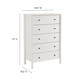 Solstice Scalloped 5-Drawer Chest in White