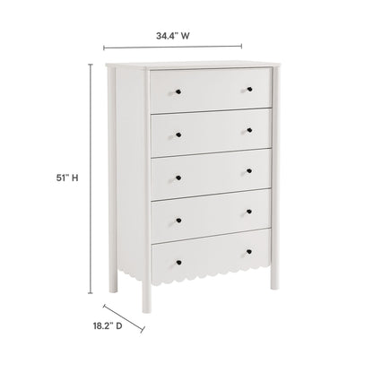 Emmeline Scalloped 5-Drawer Chest by Furniture For America
