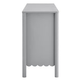 Solstice Scalloped 6-Drawer Dresser in Light Gray