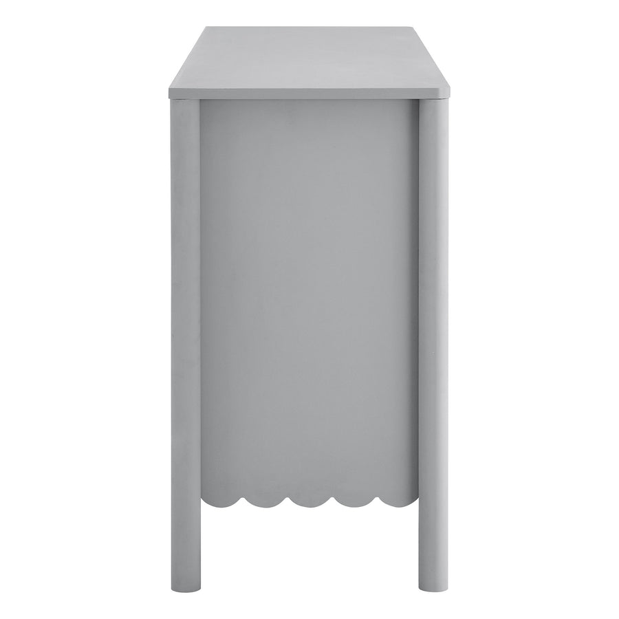 Solstice Scalloped 6-Drawer Dresser in Light Gray