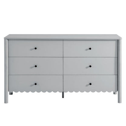 Emmeline Scalloped 6-Drawer Dresser by Furniture For America