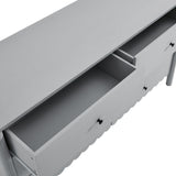 Solstice Scalloped 6-Drawer Dresser in Light Gray