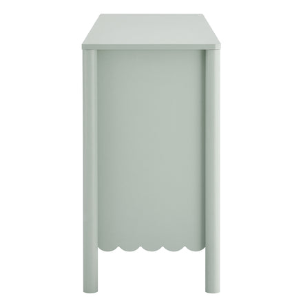 Emmeline Scalloped 6-Drawer Dresser in Sage