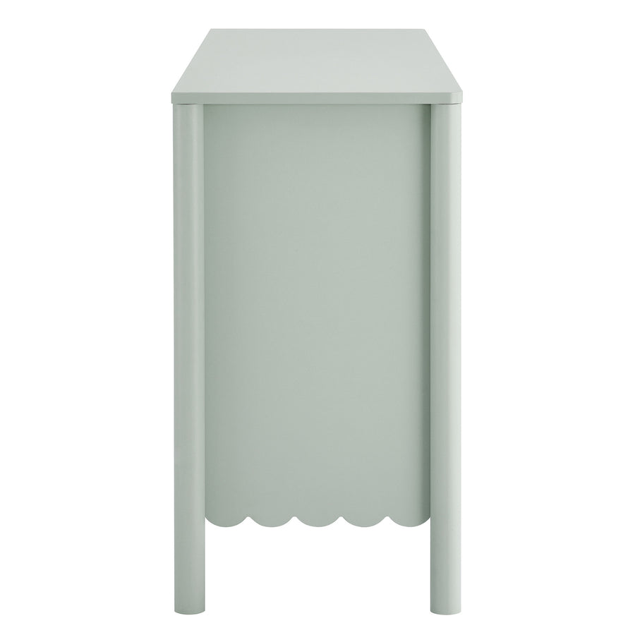 Solstice Scalloped 6-Drawer Dresser in Sage
