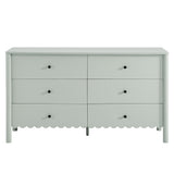 Solstice Scalloped 6-Drawer Dresser in Sage