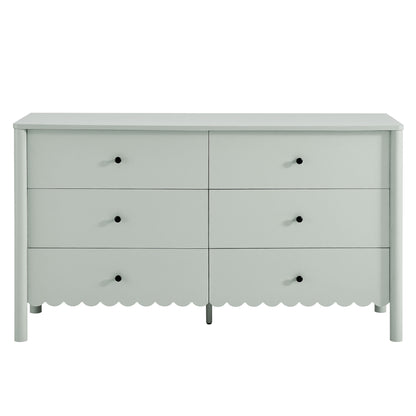 Emmeline Scalloped 6-Drawer Dresser by Furniture For America