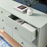 Solstice Scalloped 6-Drawer Dresser in Sage