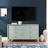 Solstice Scalloped 6-Drawer Dresser in Sage
