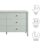 Solstice Scalloped 6-Drawer Dresser in Sage