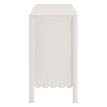 Emmeline Scalloped 6-Drawer Dresser in White