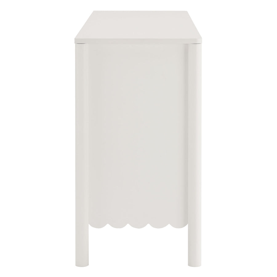 Solstice Scalloped 6-Drawer Dresser in White