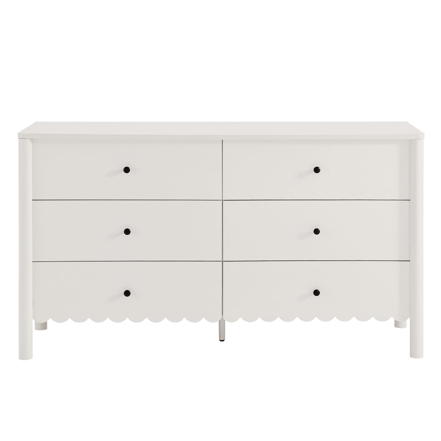 Emmeline Scalloped 6-Drawer Dresser by Furniture For America