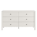 Solstice Scalloped 6-Drawer Dresser in White