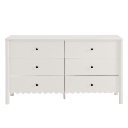 Emmeline Scalloped 6-Drawer Dresser by Furniture For America