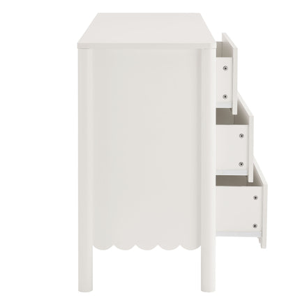 Emmeline Scalloped 6-Drawer Dresser in White