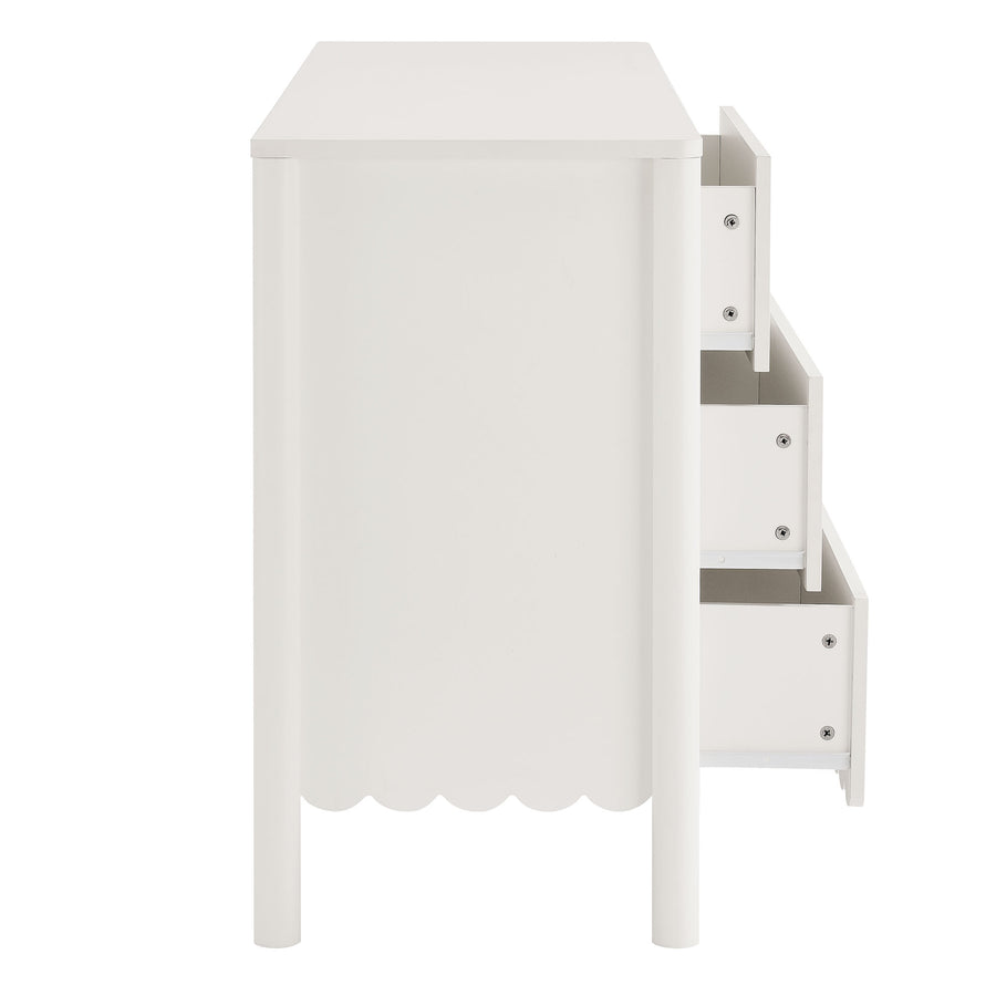 Solstice Scalloped 6-Drawer Dresser in White