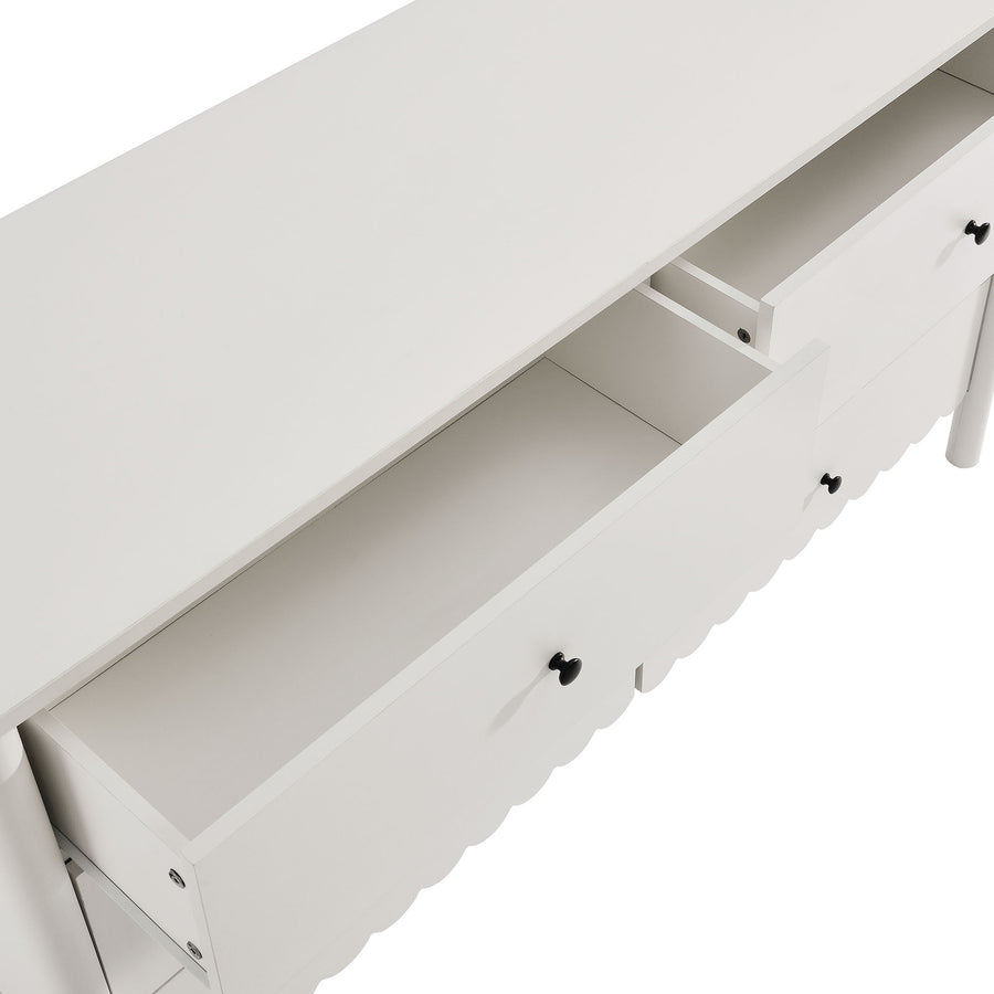 Solstice Scalloped 6-Drawer Dresser in White