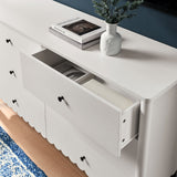 Solstice Scalloped 6-Drawer Dresser in White