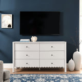 Solstice Scalloped 6-Drawer Dresser in White