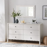 Solstice Scalloped 6-Drawer Dresser in White