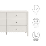 Solstice Scalloped 6-Drawer Dresser in White