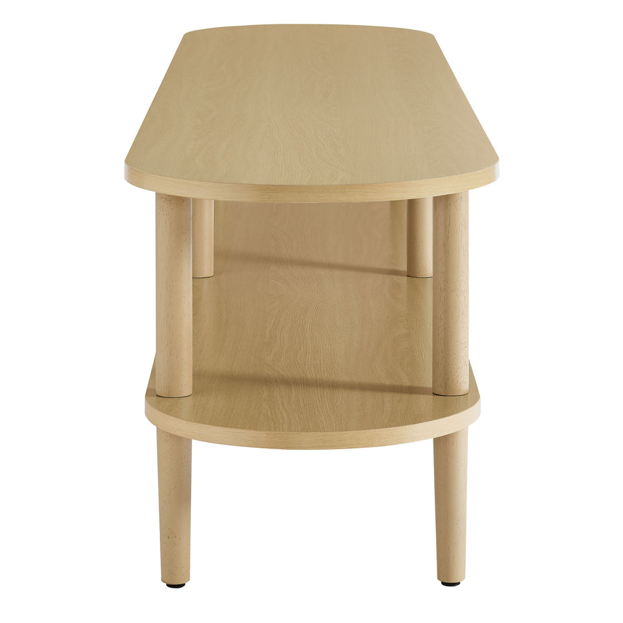 Touriga Oval Wood TV Stand in Light Oak