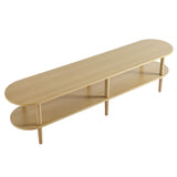Touriga Oval Wood TV Stand in Light Oak
